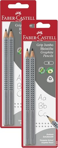Faber-Castell 111992 - Bleistift Jumbo Grip HB (2er Pack,2 Packungen) (Jumbo B, Bleistift Jumbo, 4 stück (1er Pack))