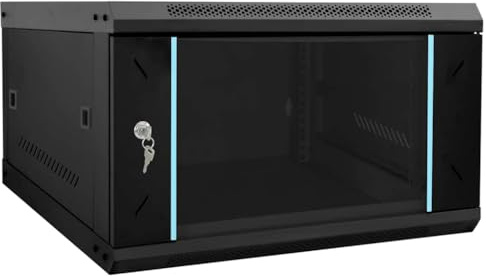 vidaXL Network Cabinet with Storage Black 53 x 60 x 30 cm Steel
