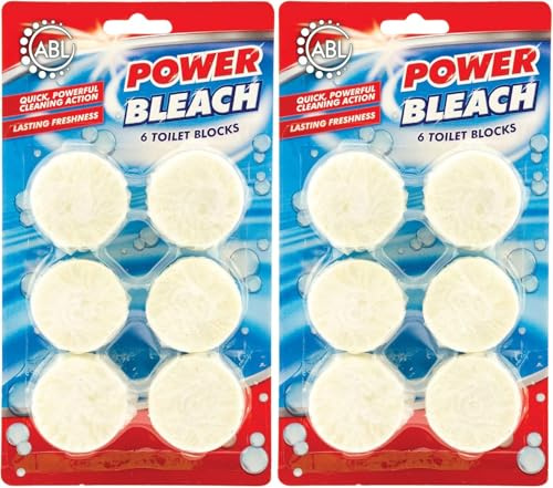 2x Power Bleach Toilet Block Quickly Clean, Freshen & Prevent Limescale in Toilets