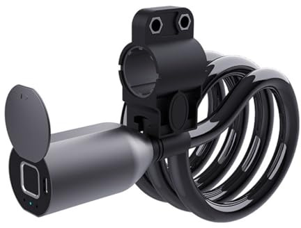 ELAYARD Fingerabdruck Fahrradschloss mit 1,5m Hochleistungs Kabel App Steuerung Multifunktional für Fahrrad Motorrad und Scooter
