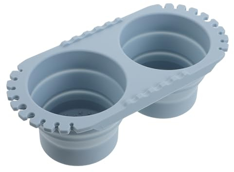 NIYANGLE Lave-pinceaux Pliable en Silicone Bleu, Seau de Nettoyage Polyvalent pour Pinceaux Acrylique, Aquarelle et Peinture à l'huile, Organisateur Portable avec Surface Rainurée