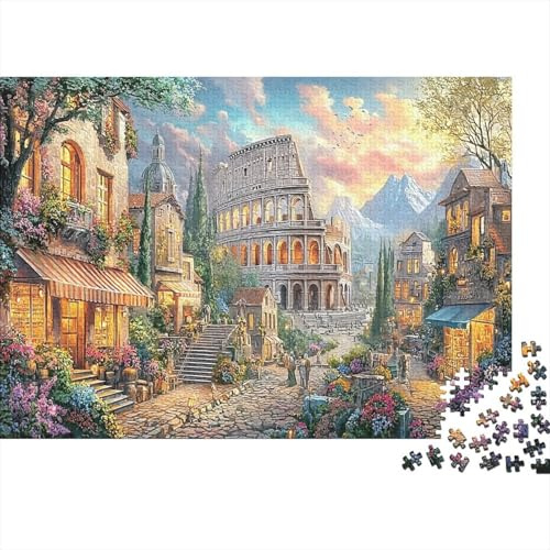 Römisches Dorf Puzzle aus Premium-Papier, dekorativ, farbenfroh & nachhaltig, für Erwachsene & Kinder ab 14 Jahren, 70x50cm, 1000 stabile Teile