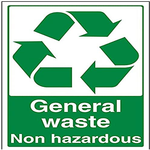 V Safety General Waste, Non Hazardous Recycling Sign - 200mm x 300mm - Self Adhesive Vinyl
