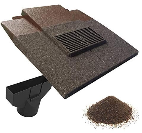 Granulated Antique Brown Plain in-line Roof Tile Ventilator & Pipe Adapter