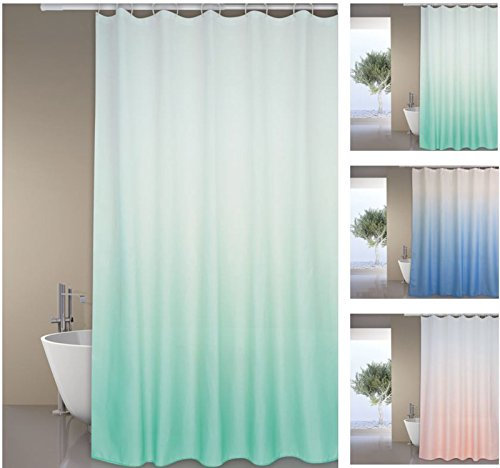 MSV Premium Anti-Schimmel Textil Duschvorhang - Anti-Bakteriell, waschbar, 100% wasserdicht, mit 12 Duschvorhangringen - Polyester, „Sugar“ Rosa 180x200cm