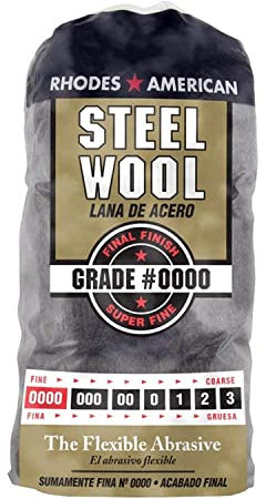 Homax 10120000 Steel Wool, 12 pad, Grade 0000, Rhodes American, Final Finish