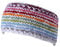 Pachamama Women Wool Ear Warmer Headband Fleece Lined Handknitted Stripe Oatmeal Multicoloured One-Size Handmade Fair Trade