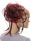 CAISHA XXL Haarteil Haargummi Daisy Dutt Hochsteckfrisuren Mit Geflochtenen Zöpfen Gewellt Kunstfaser Hitzebeständig DM17cm Rot Mix G9D