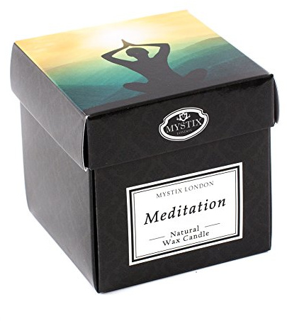 Mystix London | Meditation - Scented Candle Large 29cl | Best Aroma for Home, Kitchen, Living Room and Bathroom | Perfect as a Gift | Reusable Glass Jar