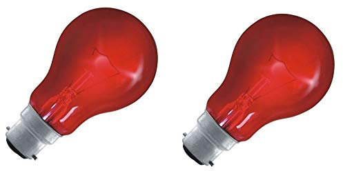 FindASpare Fireglow Light Bulbs 60W BC/B22 Red Glow GLS Incandescent Lamps Pack of 2