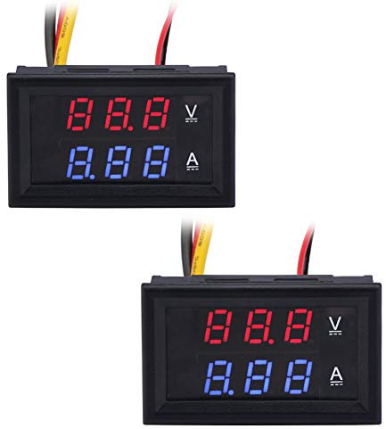 KeeYees 2 Stück 0,28 Voltmeter Amperemeter Modul mit LED Display DC 0-100V 10A für Multimeter