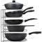 Extreme Matters Heavy-Duty Pots and Pans Organizer | 5-Tier Cookware & Lid Storage Rack | Free-Standing or Wall-Mount | Kitchen Organizer for Cast Iron Skillets, Pots, Frying Pans, Lids | White