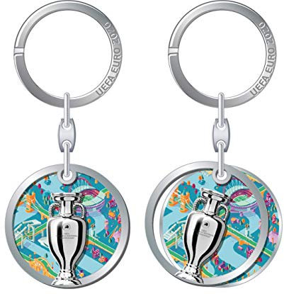 UEFA Euro 2020 Keyring Trophy/Offset, Unisex-Adult, Multicolore, 40 mm