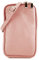 modamoda de T197 Damen Leder Handytasche 6,7 Zoll Umhängetasche handmade in Italy, Farbe:Altrosa