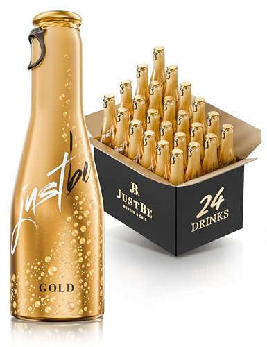 JustBe GOLD | Piccolo frizzante l Prickelnder Premium Weiss-Wein Aperitif (Sekt, 24 x 0,2l)
