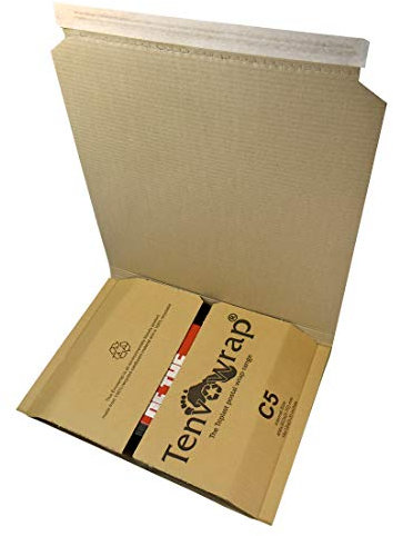 Triplast C5 Tenvowrap Book Postal Wraps 406x302x(0-70) mm Strong Cardboard Mailers (Pack of 10)