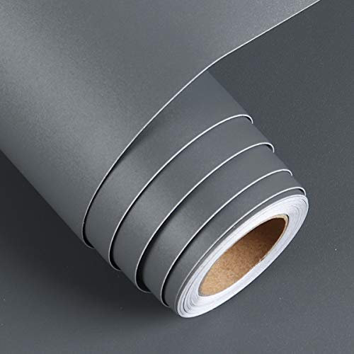 FunStick Vinilo Adhesivo Muebles Cocina Impermeable Papel Adhesivo para Muebles Gris 30CM x 5M Vinilos para Muebles Papel Pintado Autoadhesivo para Muebles Armario Mesa Encimera Cajón Gabinete