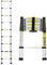Lospitch Scala telescopica pieghevole in alluminio, 2,6 m, con meccanismo di bloccaggio a molla, portata 150 kg, per lavori di casa, tetto, giardino
