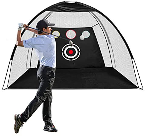 Golf Netz, für den Innen- und Außenbereich, 3 Golfbälle (Schwarz, 3 m)