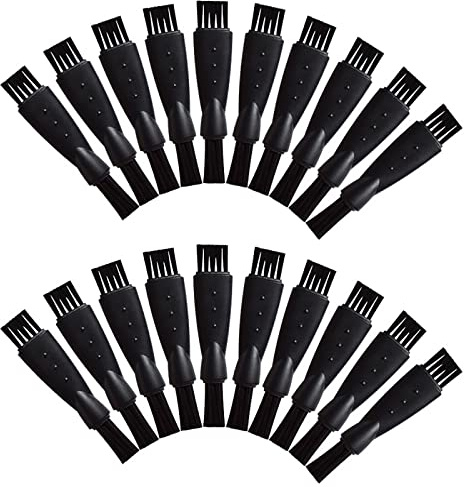 SHULLIN 20 Stück Rasierer Pinsel Rasierer Elektrorasierer Reinigungsbürste | Nylon Pinsel Bürsten Set für Elektrorasierer Rasierer Tastatur Laptops Kameraobjektive Brillen Computer(Schwarz)