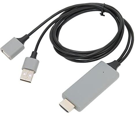Câble Adaptateur USB Femelle vers HDMI Mâle HDTV, Câble USB Mâle vers HDMI Mâle 1080P, Câble USB vers HDMI pour Téléphone Android OS vers Moniteur TV(le noir)