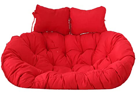 Yadlan Sitzkissen für 2er HäNgesessel, Outdoor Kissen HäNgestuhl, Rundes Kissen für Korbsessel Twin, rutschfest Kratzfest Kissen für Korbsessel, XXL Waschbar Sitzauflagen GartenmöBel Rot