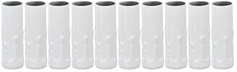 10 Pcs E14 Métal Tube Tête De Lampe Boîtier Fer pour Bougie Lampe Titulaire Tube Base De La Lampe 25x80mm Lustre en Cristal Tube Accessoires D'éclairage Raccords(Blanc)