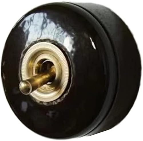 Interruttori a levetta Interruttore a presa Interruttore retrò vecchio stile in bianco e nero in stile giapponese Base in ceramica Interruttore a bilanciere con quadrante manuale per ingressi domestic