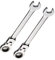 Vokenforu 7mm Ratchet Spanner,2 PCS Ratcheting Combination Wrench, Flex-Head Hardened Chrome Vanadium Steel Open End Spanner Metric