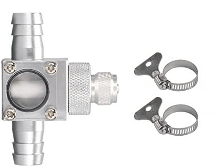 MiOYOOW Medidor de burbujas de CO2, atomizador difusor de CO2 de aleación de aluminio reactor difusor de CO2 para acuario resistente a la corrosión con ventana visual para tubos de 12/16 mm