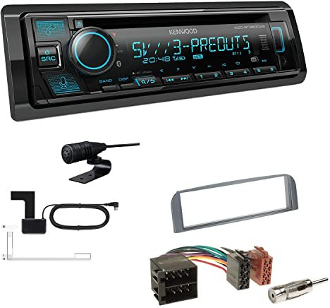 Kenwood KDC-BT960DAB 1-DIN Autoradio CD-Tuner mit Bluetooth Digitalradio DAB+ inkl. Einbauset passend für Alfa Romeo 147 2000-2010 anthrazit