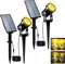 T-SUNUS Solar Landscape Spotlights 2 Pack, IP65 Waterproof Separated Solar Panel Lights with 9.8ft Cable, Outdoor Spot Light for Yard Garden Driveway Porch Walkway Pool Patio Warm White 3000K