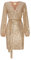 Swing Fashion Women's INES | Gold Minikleid Damen | Elegantes Festliches Partykleid | Abendkleid | Hochzeitskleider | Glänzendes Kurzkleid | Glitzer Kleid | Sexy | Langarm 36 (S)