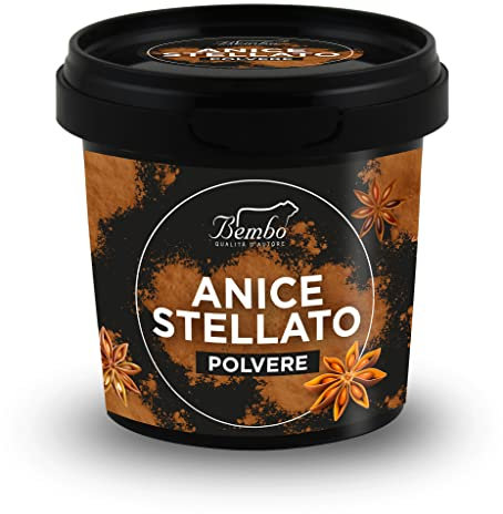 Anice Stellato Bembo in Polvere - 55 g - Spezia dal Sapore Dolce, con Retrogusto di Cannella e Chiodo di Garofano - Ideale per Carni, Pesci, per Dolcificare Tè e Caffè