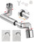 Hibbent Rallonge pivotant à 1440 degrés pour robinet d'évier de salle de bain/de cuisine à grand angle torsadé 2 flux d'eau et aérateur de rotation pour évier de cuisine (chromé)