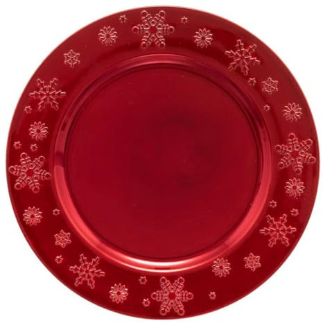FEERIC LIGHTS & CHRISTMAS Platzteller Colorama de Noël D 33 cm Motiv rote Schneeflocke