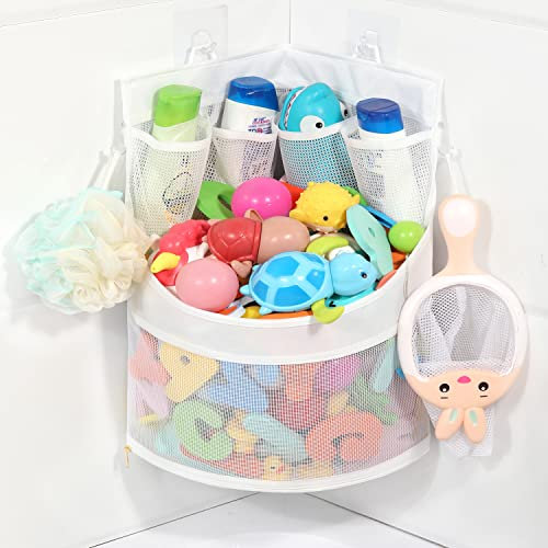 Ligereza Rangement de jouets de baignoire pour bébé de 43,2 x 33 cm en maille permettant aux jouets de bain de bébé de sécher plus rapidement, organisateur de jouets de bain pour tout-petits de 1 à 3