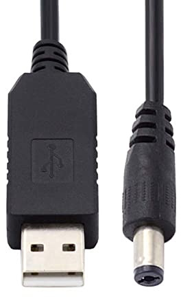 cablecc 5V USB 2.0 Tipo-A a 5.5x2.1mm 5.5x2.5mm DC 12V Voltaje Riser Boost Power Plug Barril Conector Cable 100cm