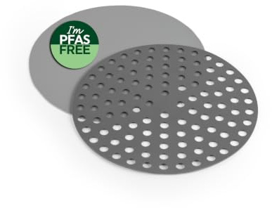 Salter Air Fryer Accessories Air Fryer Liners 2 Pack Round 18.3 Cm | Reusable Silicone Trays, Dishwasher Safe, Heat Resistant To 230 C, Fits Most 2 To 4 L Air Fryers, PFAS Free Coating