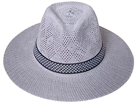 ACMEDE Panamahut Breite Krempe Stroh Atmungsaktiver Sonnenhut für Herren Strohhut Fedora Strohhut Fischerhut Panama Aufrollen Hut Strand Rollbar UV Sonnenhut UPF 50 +