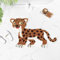 Badematte mit lustigem Leoparden-Motiv, niedlicher Leoparden-Cartoon-Badteppich, rutschfest, saugfähig, adrett, Badezimmer-Dekor, ästhetischer Plüsch-Duschvorleger, maschinenwaschbar, 60 x 99,8 cm