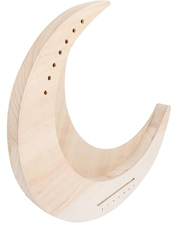 OFFSCH Wood Lyre Harp Saiten Tragbares Musikinstrument Im Monddesign Für Anfänger Diy Holzharfe Klarer Kreative Gestaltungsmöglichkeiten Stimmschlüssel