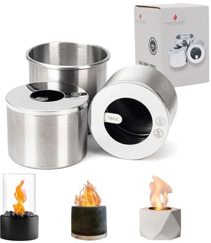 Tisch-Feuerstelle, Metall-Einsatz für Glanzfeuer, Korniful, Eastflame, Brennkammer-Set zur Verlängerung der Brenndauer, Tisch-Feuerstelle Zubehör für Ethanol-Tischkamin, Mini-Feuerstelle