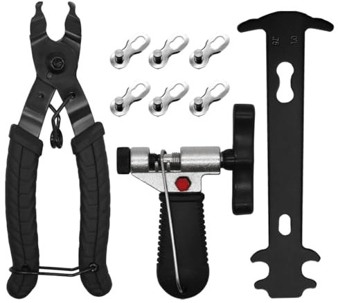JNBGTU 6Pack Bike Chain Tool Kit for 7/8/9/10 Speed Chain Link Repair Removal with 3pairs Backup Missing Links, Portable Bicycle Chain Cutter Rivet Remover Tool for Road Mountain Bike