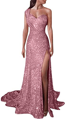YAOJIWANG Robe Longue Au Sol Pour Femmes, Col En V, Bretelles À Paillettes, Slim, Taille Haute, Sangle Arrière, Fermeture Éclair, Fente Latérale, D'Été Sexy, De Soirée Noir Bleu Foncé Rose
