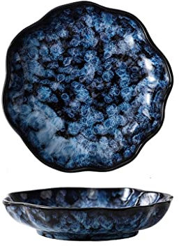 Blauer Keramikteller, Steak-Essteller, Creatives Homes-Geschirr
