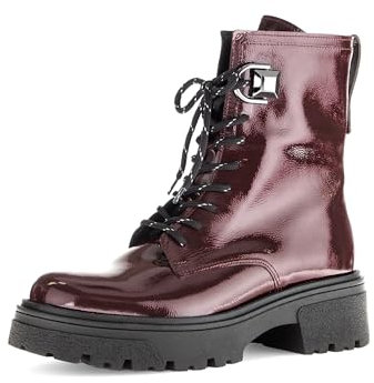 Gabor Damen Combat Boots, Frauen Stiefeletten,uebergangsstiefel,schnürstiefel,Winterstiefel,Winterschuhe,warm,Bordeaux (Glitzer),38 EU / 5 UK