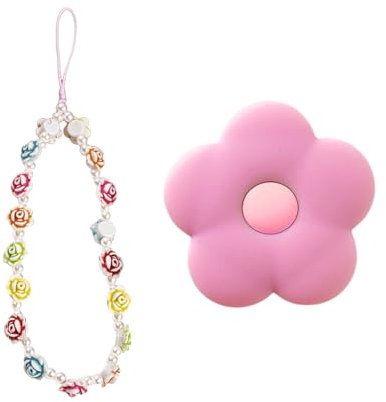 1 support pliant, 1 chaîne de téléphone portable, poignée de téléphone portable à l'arrière du téléphone portable, support pour téléphone portable