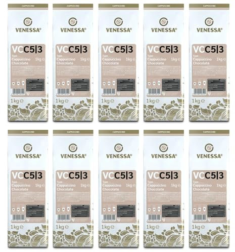 VENESSA Cappuccino Chocolate VC53 Aromatisiertes Getränkepulver mit feiner Kakaonote 10 x 1kg Vorteilspack mit löslichem Kaffee und Kakaopulver - Alle Kaffeevollautomaten & Vending geeignet