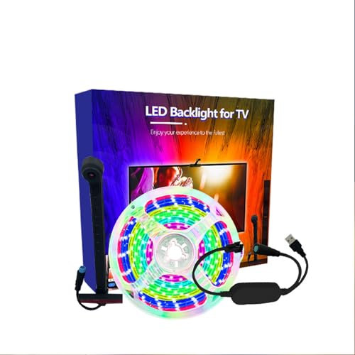 ZYHAOYAN Luces Led para TV con Cámara Deseable Retroiluminación De TV para 55-65in/65-75in Se Puede Utilizar con TV para Añadir Ambiente Adecuado para Su Uso con Televisores Ordenadores(5(USB Port))